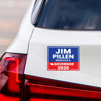 Jim Pillen For Nebraska Governor 2026 Car Magnet - Vote Jim Pillen Vehicle Magnet, Nebraska Governor Elections 2026 Magnet - 6" x 4.5"