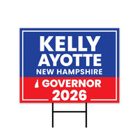 Kelly Ayotte For New Hampshire Governor Yard Sign - Coroplast 2024 Governor Elections Race Red White & Blue Yard Sign with Metal H-Stake
