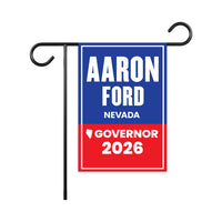 Aaron Ford For Nevada Governor 2026 Garden Flag, Double Sided, 2026 Governor Flag, Democratic, Elections Flag, Race Red White & Blue Flag