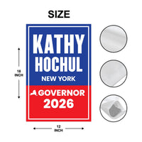 Kathy Hochul For New York Governor 2026 Garden Flag, Double Sided, 2026 Governor Flag, Elections Flag, Race Red White & Blue Flag