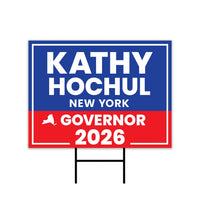 Kathy Hochul For New York Governor 2026 Yard Sign, Corrugated Plastic Governor Elections Race Red White & Blue Yard Sign with Metal H-Stake