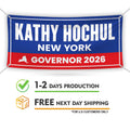 Kathy Hochul For New York U.S. Governor Banner Sign, 13 oz Waterproof US Governor Election 2026 Vinyl Banner With Metal Grommets