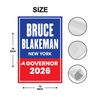 Bruce Blakeman For New York Governor 2026 Garden Flag, Double Sided, 2026 Governor Flag, Elections Flag, Race Red White & Blue Flag