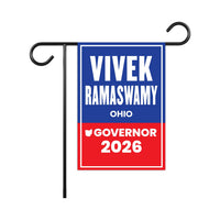 Vivek Ramaswamy For Ohio Governor 2026 Garden Flag, Double Sided, 2026 Governor Flag, Elections Flag, Race Red White & Blue Flag