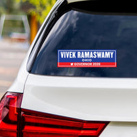 Vivek Ramaswamy For Ohio Governor 2026 Vinyl Sticker, Vote Vivek Ramaswamy, Ohio Governor Elections 2026 Bumper Sticker 10" x 3"