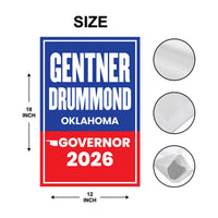 Gentner Drummond For Oklahoma Governor 2026 Garden Flag, Double Sided, 2026 Governor Flag, Elections Flag, Race Red White & Blue Flag