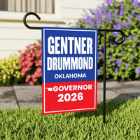 Gentner Drummond For Oklahoma Governor 2026 Garden Flag, Double Sided, 2026 Governor Flag, Elections Flag, Race Red White & Blue Flag