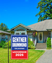 Gentner Drummond For Oklahoma Governor 2026 Garden Flag, Double Sided, 2026 Governor Flag, Elections Flag, Race Red White & Blue Flag