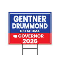 Gentner Drummond For Oklahoma U.S. Governor Yard Sign, 13 oz Waterproof US Governor Election 2026 Vinyl Yard With Metal Grommets