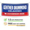 Gentner Drummond For Oklahoma U.S. Governor Banner Sign, 13 oz Waterproof US Governor Election 2026 Vinyl Banner With Metal Grommets