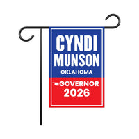 Cyndi Munson For Oklahoma Governor 2026 Garden Flag, Double Sided, 2026 Governor Flag, Democrate, Elections Flag, Race Red White & Blue Flag