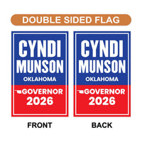 Cyndi Munson For Oklahoma Governor 2026 Garden Flag, Double Sided, 2026 Governor Flag, Democrate, Elections Flag, Race Red White & Blue Flag