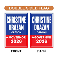 Christine Drazan For Oregon Governor 2026 Garden Flag, Double Sided, 2026 Governor Flag, Elections Flag, Race Red White & Blue Flag