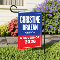 Christine Drazan For Oregon Governor 2026 Garden Flag, Double Sided, 2026 Governor Flag, Elections Flag, Race Red White & Blue Flag