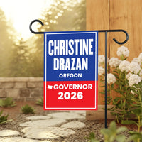 Christine Drazan For Oregon Governor 2026 Garden Flag, Double Sided, 2026 Governor Flag, Elections Flag, Race Red White & Blue Flag