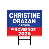 Christine Drazan For Oregon Governor 2026 Yard Sign, Corrugated Plastic Governor Elections Race Red White Blue Yard Sign with Metal H-Stake