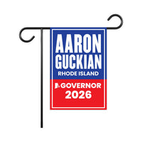 Aaron Guckian For Rhode Island Governor 2026 Garden Flag, Double Sided, 2026 Governor Flag, Elections Flag, Race Red White & Blue Flag