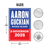 Aaron Guckian For Rhode Island Governor 2026 Garden Flag, Double Sided, 2026 Governor Flag, Elections Flag, Race Red White & Blue Flag