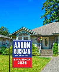 Aaron Guckian For Rhode Island Governor 2026 Garden Flag, Double Sided, 2026 Governor Flag, Elections Flag, Race Red White & Blue Flag