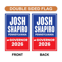 Josh Shapiro For Pennsylvania Governor 2026 Garden Flag, Double Sided, 2026 Governor Flag, Elections Flag, Race Red White & Blue Flag