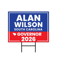 Alan Wilson For South Carolina Governor 2026 Yard Sign, Corrugated Governor Elections Race Red White & Blue Yard Sign with Metal H-Stake
