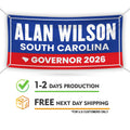 Alan Wilson For South Carolina U.S. Governor Banner Sign, 13 oz Waterproof US Governor Election 2026 Vinyl Banner With Metal Grommets