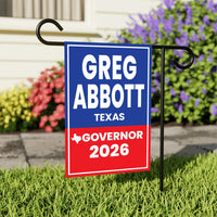 Greg Abbott For Texas Governor 2026 Garden Flag, Double Sided, 2026 Governor Flag, Republican, Elections Flag, Race Red White & Blue Flag