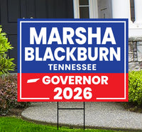 Marsha Blackburn For Tennessee Governor 2026 Yard Sign, Corrugated Governor Elections Race Red White & Blue Yard Sign with Metal H-Stake