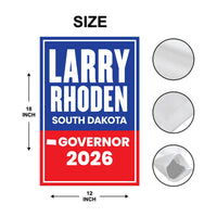 Larry Rhoden For South Dakota Governor 2026 Garden Flag, Double Sided, 2026 Governor Flag, Elections Flag, Race Red White & Blue Flag