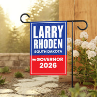 Larry Rhoden For South Dakota Governor 2026 Garden Flag, Double Sided, 2026 Governor Flag, Elections Flag, Race Red White & Blue Flag