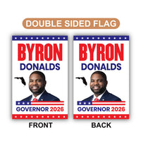 Byron Donalds For Florida Governor 2026 Garden Flag, Double Sided, 2026 Governor Flag, Republic, Elections Flag, Race Red White & Blue Flag