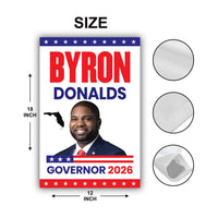 Byron Donalds For Florida Governor 2026 Garden Flag, Double Sided, 2026 Governor Flag, Republic, Elections Flag, Race Red White & Blue Flag