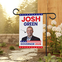 Josh Green For Hawaii Governor 2026 Garden Flag, Double Sided, 2026 Governor Flag, Democrate, Elections Flag, Race Red White & Blue Flag