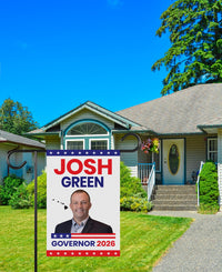 Josh Green For Hawaii Governor 2026 Garden Flag, Double Sided, 2026 Governor Flag, Democrate, Elections Flag, Race Red White & Blue Flag