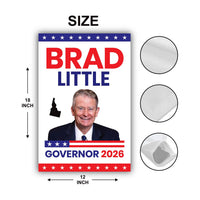 Brad Little For Idaho Governor 2026 Garden Flag, Double Sided, 2026 Governor Flag, Republican, Elections Flag, Race Red White & Blue Flag