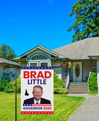 Brad Little For Idaho Governor 2026 Garden Flag, Double Sided, 2026 Governor Flag, Republican, Elections Flag, Race Red White & Blue Flag