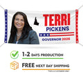 Terri Pickens For Idaho U.S. Governor Banner Sign, 13 oz Waterproof US Governor Election 2026 Vinyl Banner With Metal Grommets