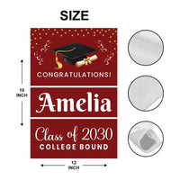 Custom College Bound Garden Flag Class of 2030, Personalized College Yard Sign Flag, Future College Banner, Graduation Decor Gift