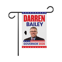Darren Bailey For Illinois Governor 2026 Garden Flag, Double Sided, 2026 Governor Flag, Republic, Elections Flag, Race Red White & Blue Flag