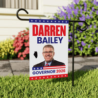 Darren Bailey For Illinois Governor 2026 Garden Flag, Double Sided, 2026 Governor Flag, Republic, Elections Flag, Race Red White & Blue Flag