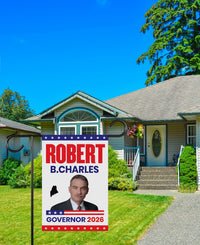 Robert B. Charles For Maine Governor 2026 Garden Flag, Double Sided, 2026 Governor Flag, Elections Flag, Race Red White & Blue Flag