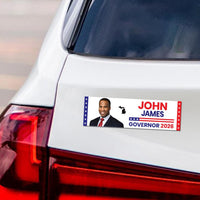 John James For Michigan Governor 2026 Car Magnet - Vote John James Vehicle Magnet, Michigan Governor Elections 2026 Magnet - 10" x 3"