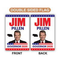 Jim Pillen For Nebraska Governor 2026 Garden Flag, Double Sided, 2026 Governor Flag, Republican, Elections Flag, Race Red White & Blue Flag
