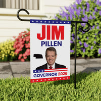 Jim Pillen For Nebraska Governor 2026 Garden Flag, Double Sided, 2026 Governor Flag, Republican, Elections Flag, Race Red White & Blue Flag