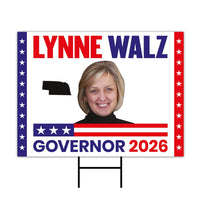 Lynne Walz For Nebraska Governor 2026 Yard Sign, Corrugated Plastic Governor Elections Race Red White & Blue Yard Sign with Metal H-Stake