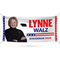 Lynne Walz For Nebraska U.S. Governor Banner Sign, 13 oz Waterproof US Governor Election 2026 Vinyl Banner With Metal Grommets