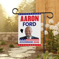 Aaron Ford For Nevada Governor 2026 Garden Flag, Double Sided, 2026 Governor Flag, Democratic, Elections Flag, Race Red White & Blue Flag