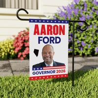Aaron Ford For Nevada Governor 2026 Garden Flag, Double Sided, 2026 Governor Flag, Democratic, Elections Flag, Race Red White & Blue Flag