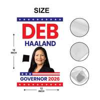 Deb Haaland For New Mexico Governor 2026 Garden Flag, Double Sided, 2026 Governor Flag, Elections Flag, Race Red White & Blue Flag