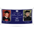 Then and Now Graduation Photo Banner 2026, Personalized Vinyl Graduation Banner, Custom Grad Party Decoration with Photos